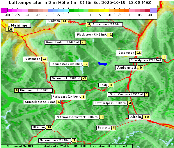 Temperatur, 19. 10. 2025
