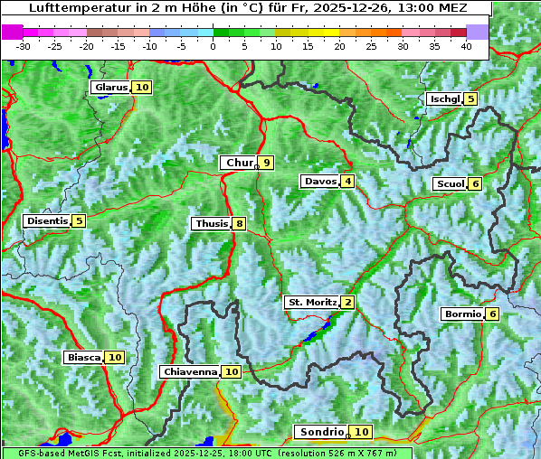 Temperatur, 26. 12. 2025