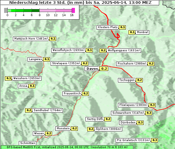 Niederschlag, 14. 6. 2025