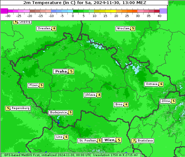 Temperatur, 30. 11. 2024