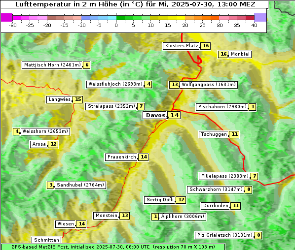 Temperatur, 30. 7. 2025