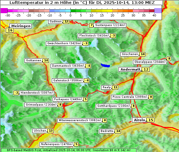 Temperatur, 14. 10. 2025