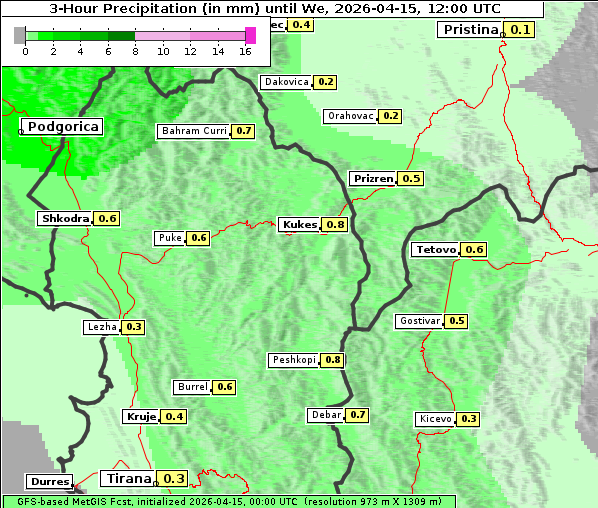 Niederschlag, 15. 4. 2026