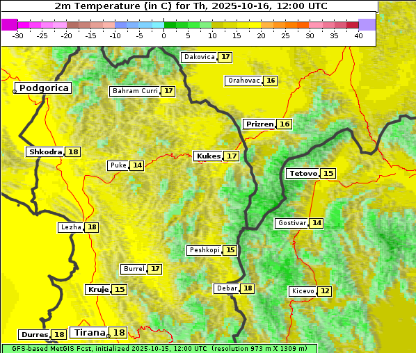 Temperatur, 16. 10. 2025