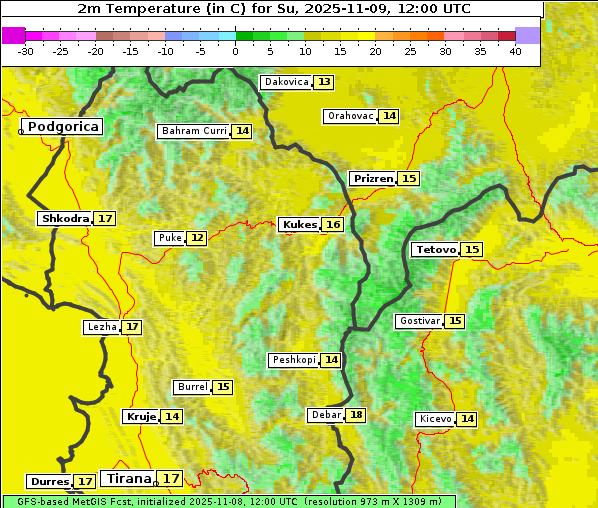 Temperatur, 9. 11. 2025
