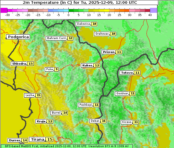 Temperatur, 9. 12. 2025