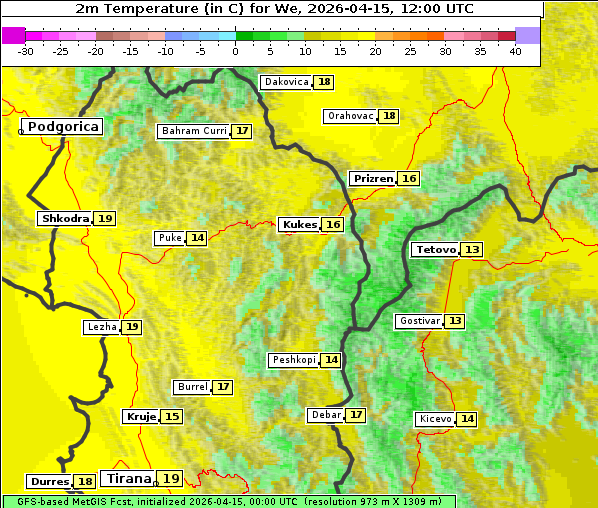 Temperatur, 15. 4. 2026