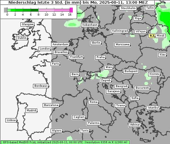 Niederschlag, 11. 8. 2025