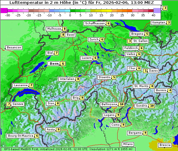 Temperatur, 6. 2. 2026