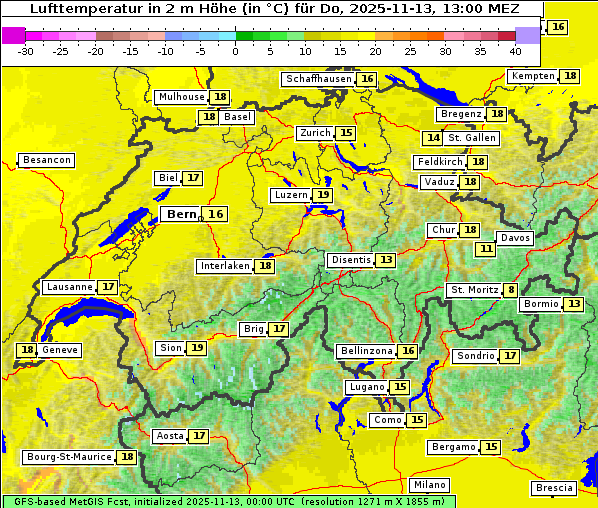 Temperatur, 13. 11. 2025