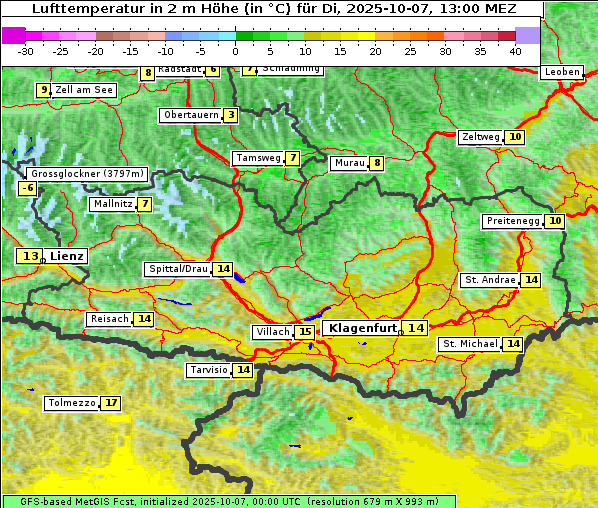 Temperatur, 7. 10. 2025