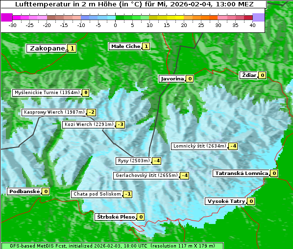Temperatur, 4. 2. 2026