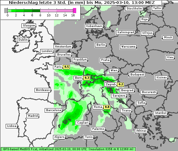 Niederschlag, 10. 3. 2025