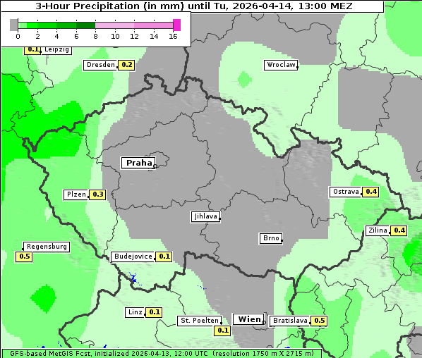 Niederschlag, 14. 4. 2026
