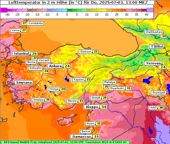 Temperatur, 3. 7. 2025