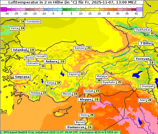 Temperatur, 7. 11. 2025