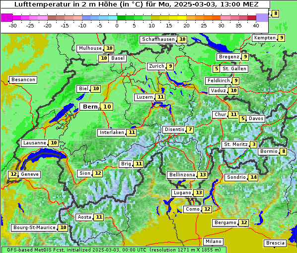 Temperatur, 3. 3. 2025