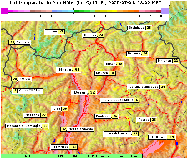 Temperatur, 4. 7. 2025