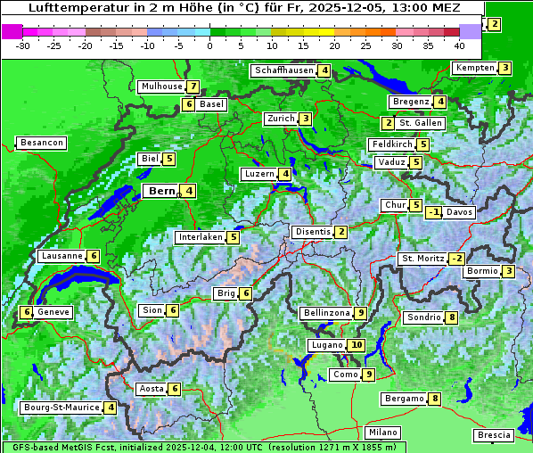 Temperatur, 5. 12. 2025