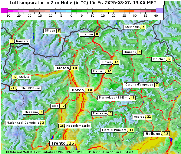 Temperatur, 7. 3. 2025