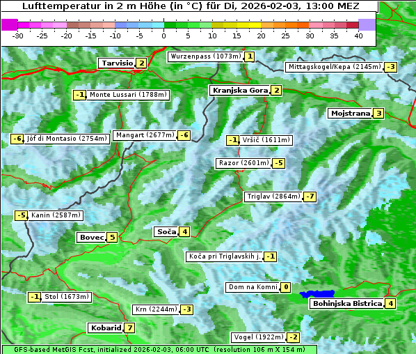Temperatur, 3. 2. 2026