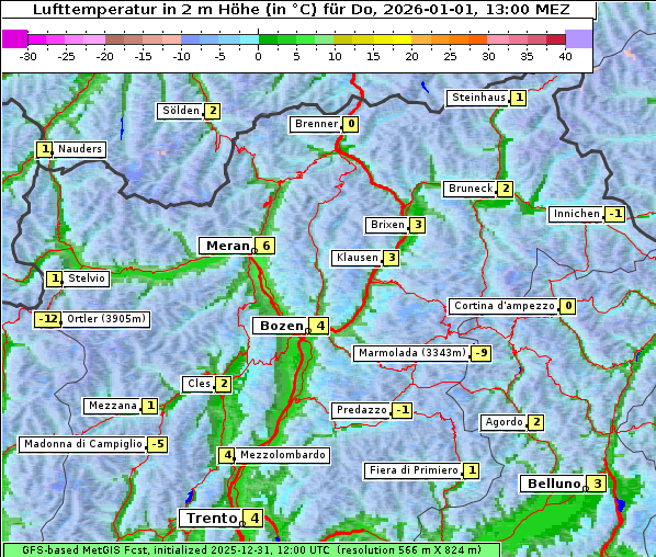 Temperatur, 1. 1. 2026
