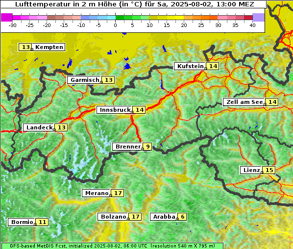 Temperatur, 2. 8. 2025