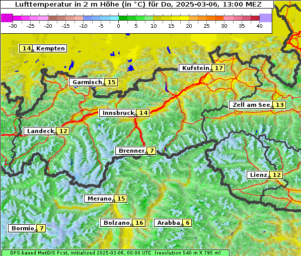 Temperatur, 6. 3. 2025