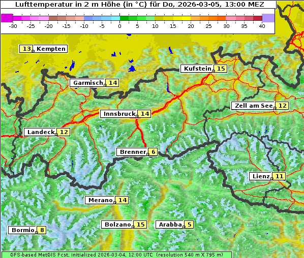 Temperatur, 5. 3. 2026