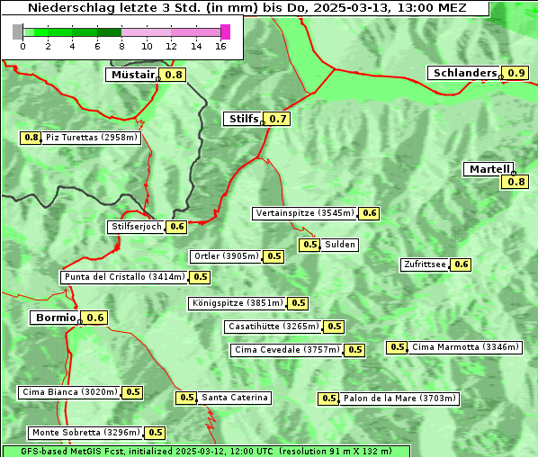 Niederschlag, 13. 3. 2025