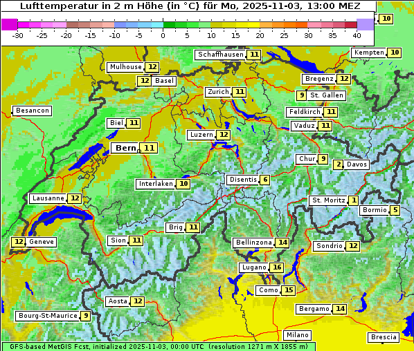 Temperatur, 3. 11. 2025