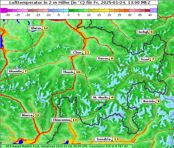 Temperatur, 24. 1. 2025