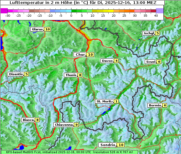 Temperatur, 16. 12. 2025