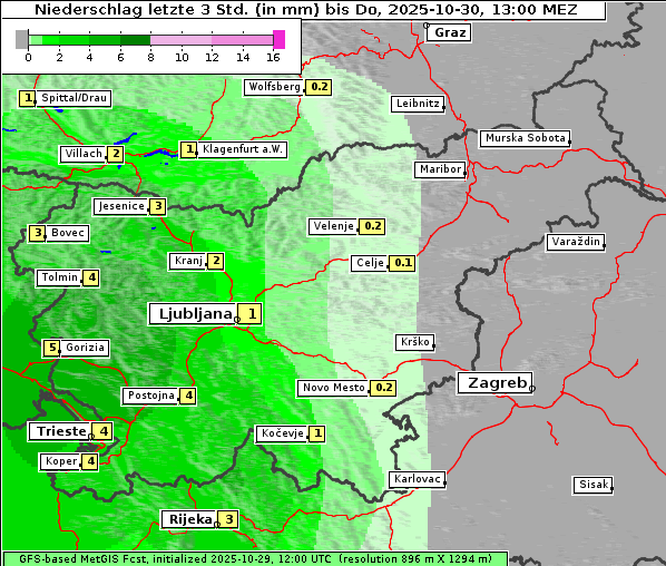 Niederschlag, 30. 10. 2025