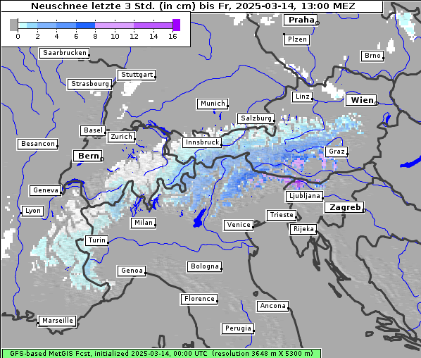 Neuschnee, 14. 3. 2025