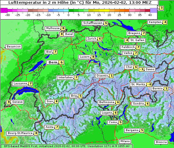 Temperatur, 2. 2. 2026