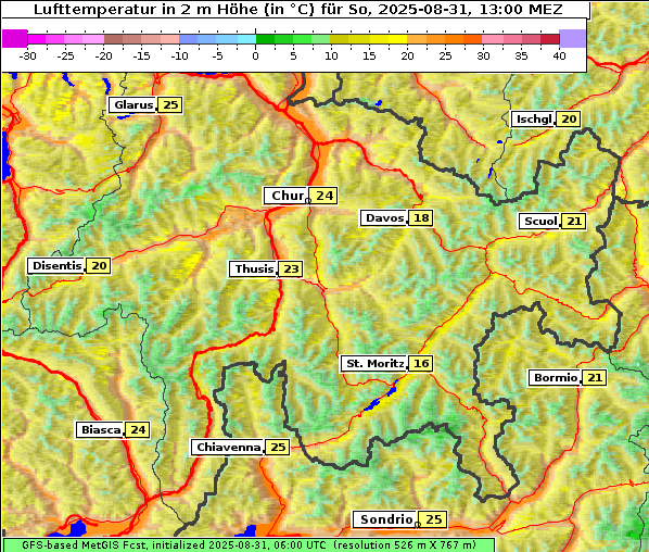 Temperatur, 31. 8. 2025