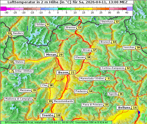Temperatur, 11. 4. 2026