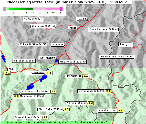 Niederschlag, 18. 8. 2025