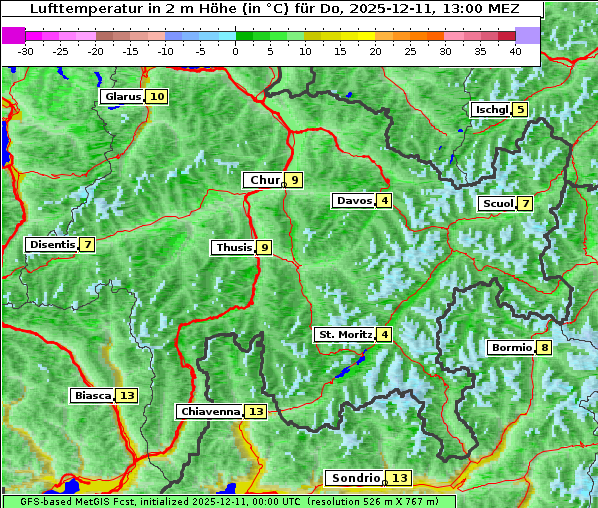 Temperatur, 11. 12. 2025