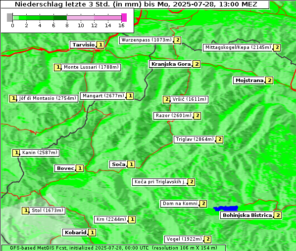 Niederschlag, 28. 7. 2025