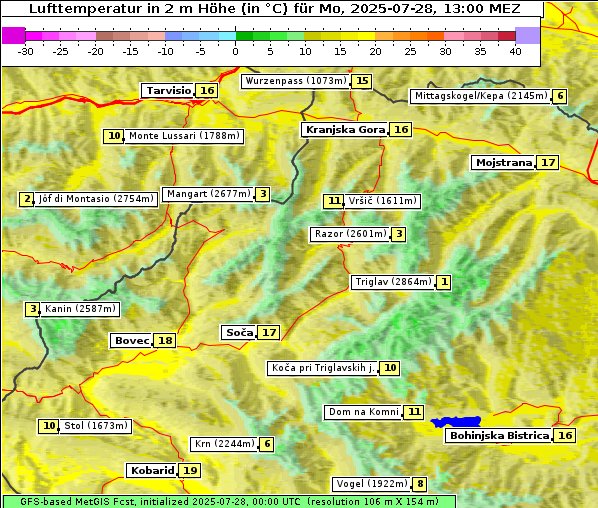 Temperatur, 28. 7. 2025