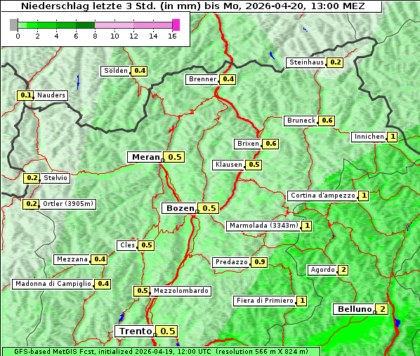 Niederschlag, 20. 4. 2026
