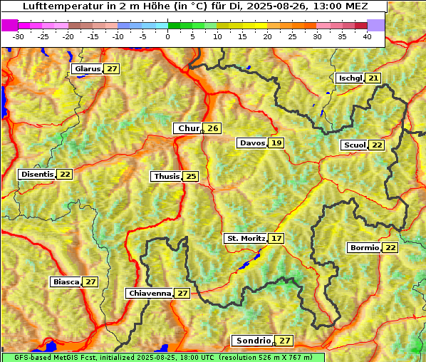 Temperatur, 26. 8. 2025