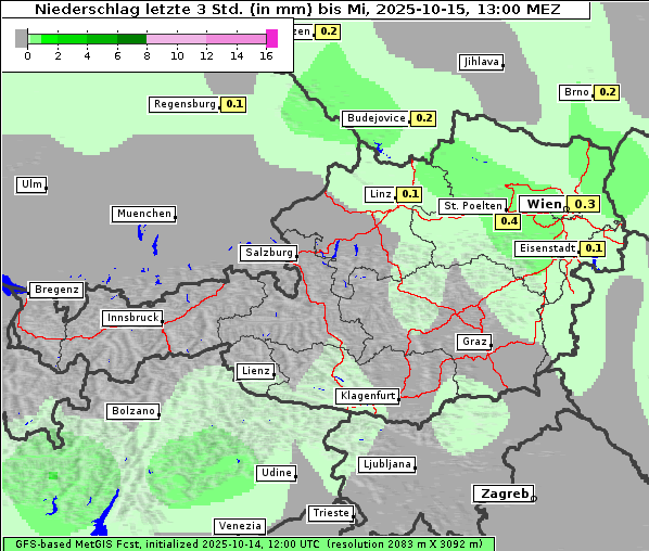 Niederschlag, 15. 10. 2025