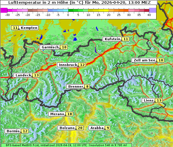 Temperatur, 20. 4. 2026