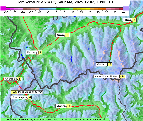 Temperatur, 2. 12. 2025