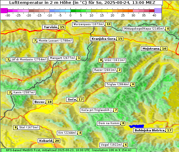 Temperatur, 24. 8. 2025