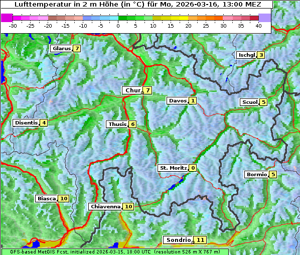 Temperatur, 16. 3. 2026
