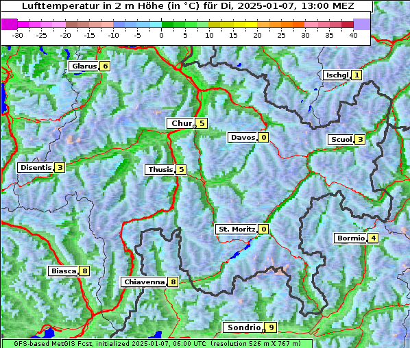 Temperatur, 7. 1. 2025